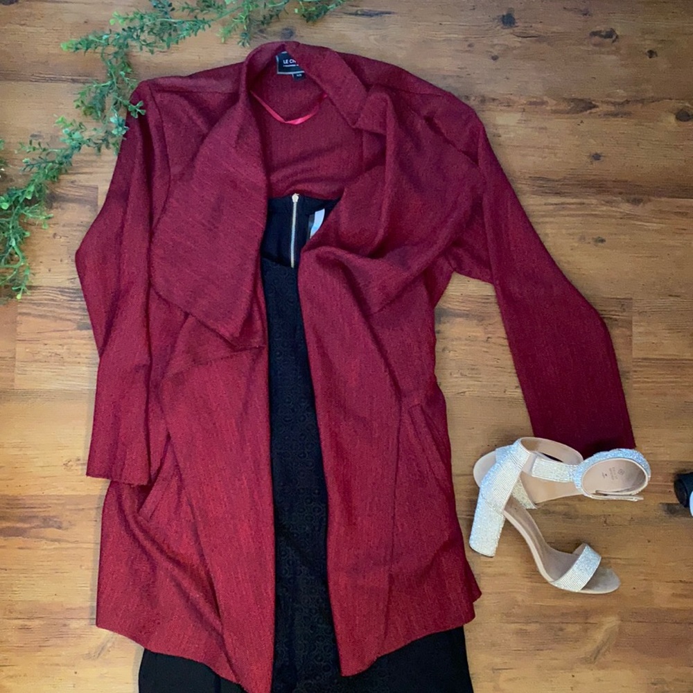 Le Chateau red wool jacket.